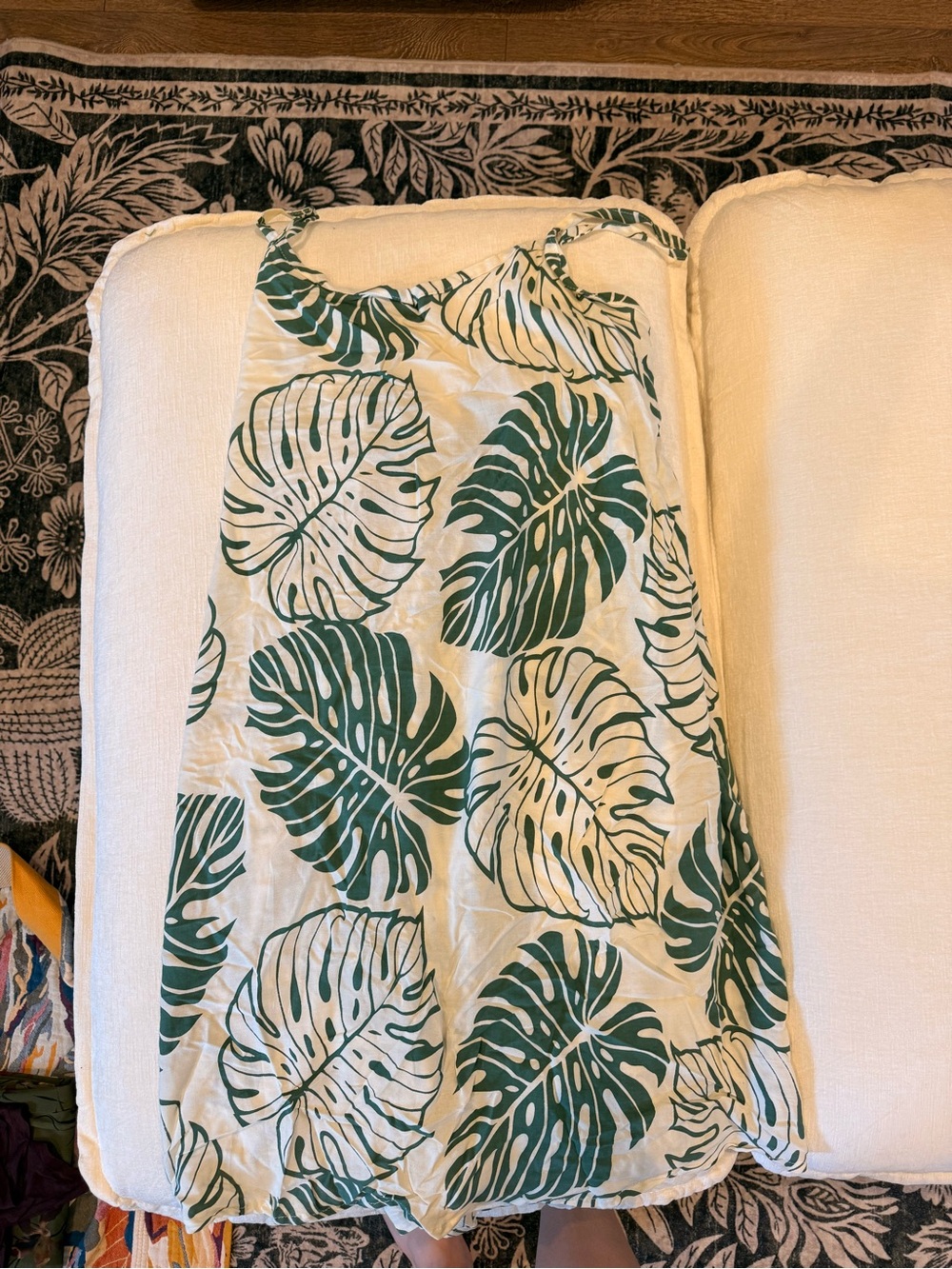 Green Leaf Print Sundress